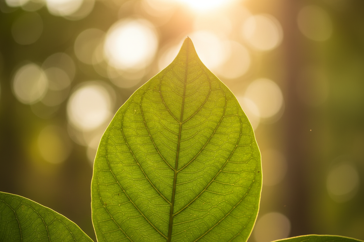 i want a nature photo the camera is focusing on a leaf
